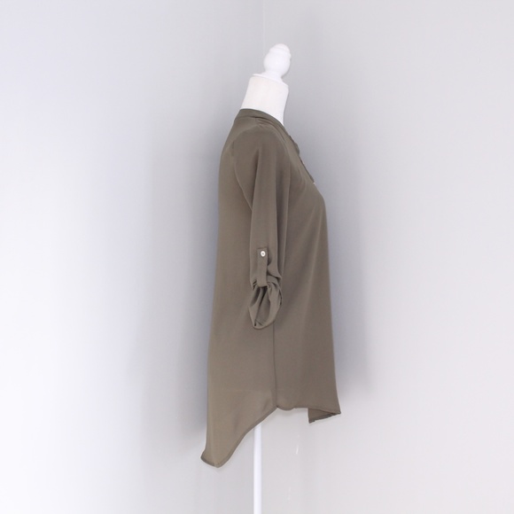 About a Girl Green Olive High-Lo Tunic Dress Sz S - Picture 4 of 7